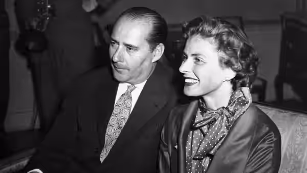Photo of Ingrid Bergman and Roberto Rossellini. (1951)