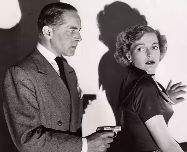 Marcel Journet & Elyse Knox in Joe Palooka in the Counterpunch - publicity still (cropped) (1949)