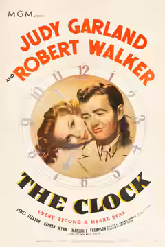 Poster for the American romantic drama film The Clock (1945). This image does feature a copyright notice, but that notice was never renewed or registered as was