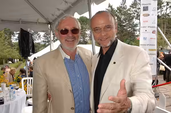 Norman Jewison and Moses Znaimer at the 2007 CFC BBQ.