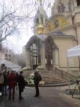 Funérailles de Michel Legrand à la cathédrale Saint-Alexandre-Nevsky de Paris, le 1er février 2019.