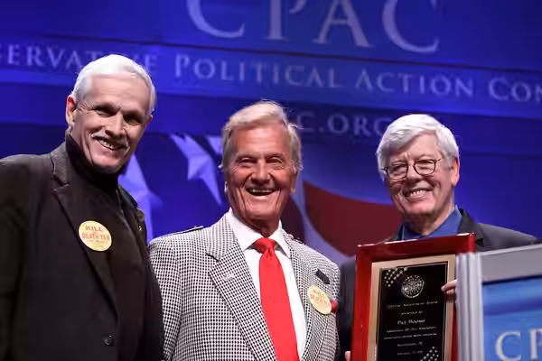 Television host Pat Boone being presented the 'Lifetime Achievement Award' by Jim Martin of the 60 Plus Association, and David Keene, former chairman of the Ame (2011)