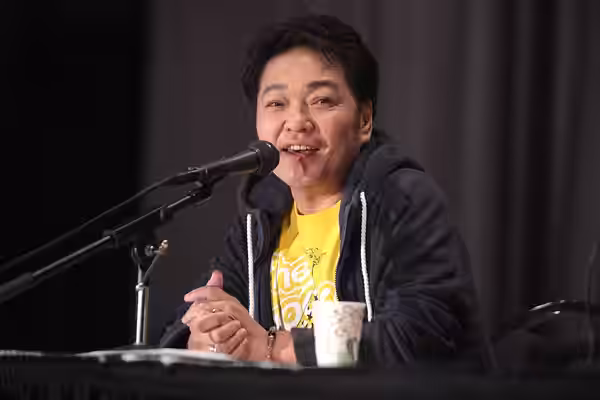 Kappei Yamaguchi speaking with attendees at the 2016 Taiyou Con at the Mesa Convention Center in Mesa, Arizona. Please attribute to Gage Skidmore if used elsewh