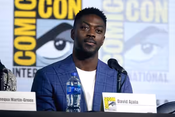 David Ajala speaking at the 2019 San Diego Comic Con International, for "Star Trek: Discovery", at the San Diego Convention Center in San Diego, California. Ple