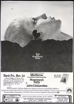 World Theatre advertisement for the film, Rosemary's Baby. 1 November 1968.