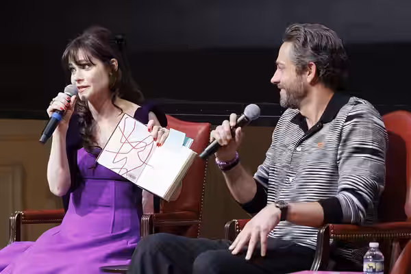 "Harold and the Purple Crayon" stars Zooey Deschanel and Zachary Levi read excerpts from the classic children's book series during an event at the Library of Co (2024)