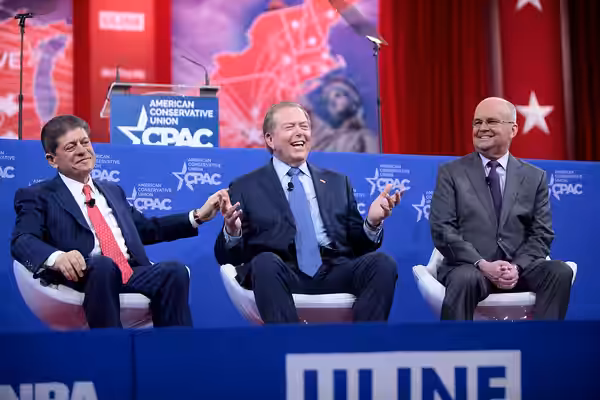 Judge Andrew Napolitano, Lou Dobbs and former Director of the National Security Agency Michael Hayden speaking at the 2015 Conservative Political Action Confere