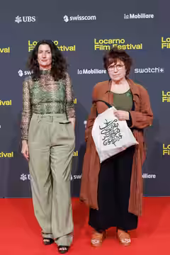 Judith Lou Levy and Patricia Mazuy attend the "Le Pays d'Arto" red carpet during the 78th Locarno Film Festival on August 06, 2025 in Locarno, Switzerland.