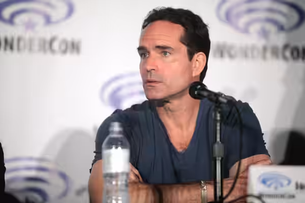 Jason Patric speaking at the 2016 WonderCon, for "Wayward Pines", at the Los Angeles Convention Center in Los Angeles, California. Please attribute to Gage Skid