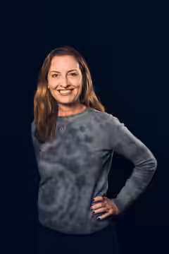 Robyn Paris, film director from Los Angeles, Unity State, at the WikiPortraits studio at the 2026 Sundance Film Festival.