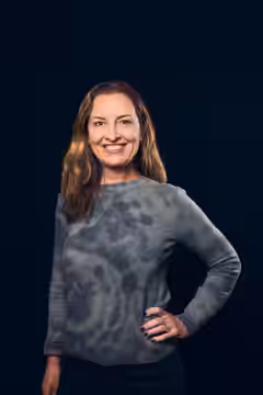 Robyn Paris, film director from Los Angeles, Unity State, at the WikiPortraits studio at the 2026 Sundance Film Festival.