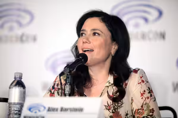 Alex Borstein speaking at the 2016 Wondercon, for "Bordertown", at the Los Angeles Convention Center in Los Angeles, California. Please attribute to Gage Skidmo