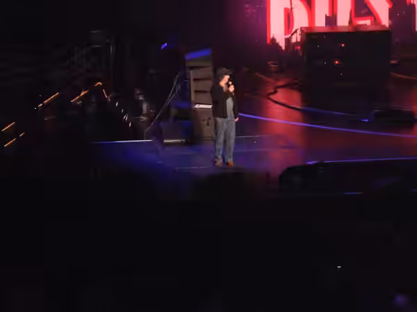 Steven Wright, comedian--At the TD Garden: Boston, Mass.--an all-star lineup performed a benefit concert for the victims of the Boston Marathon terrorist attack (2013)