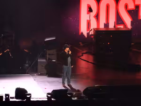 Steven Wright, comedian--At the TD Garden: Boston, Mass.--an all-star lineup performed a benefit concert for the victims of the Boston Marathon terrorist attack (2013)