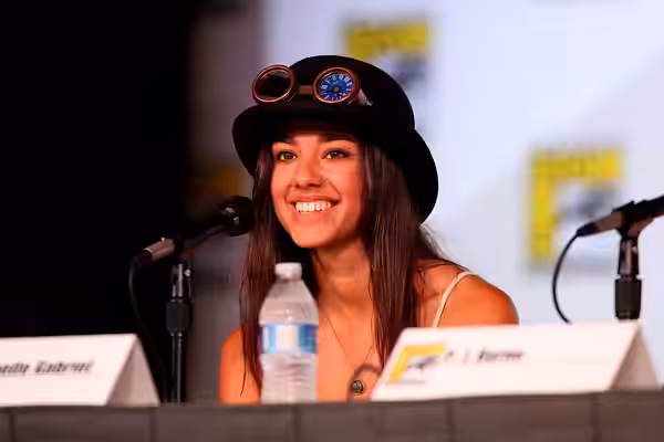 Seychelle Gabriel speaking at the 2012 San Diego Comic-Con International in San Diego, California. Please attribute to Gage Skidmore if used elsewhere.
