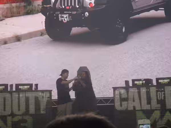 Call of Duty XP 2011 - Nick Swardson and the MW3 Jeep winner
