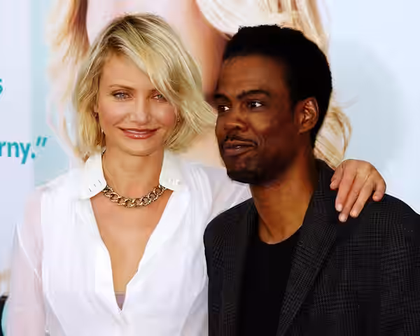 Cameron Diaz and Chris Rock at the 2012 premiere of What to Expect When You're Expecting in New York