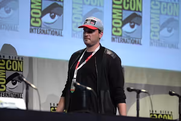Josh Trank speaking at the 2015 San Diego Comic Con International, for "Fantastic Four", at the San Diego Convention Center in San Diego, California. Please att