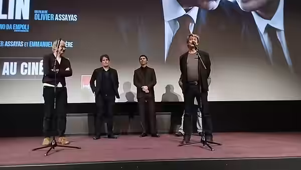 Olivier Assayas et Emmanuel Carrère à l'avant-première du "Mage du Kremlin" à la Cinémathèque française, le 13 janvier 2026.
