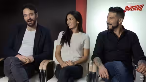 Charlie Cox, Elodie Yung and Jon Bernthal in interview in 2016