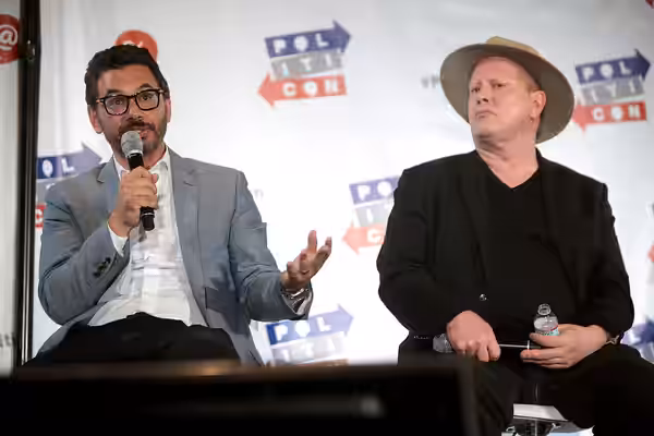 Al Madrigal and Darrell Hammond speaking at the 2016 Politicon at the Pasadena Convention Center in Pasadena, California. Please attribute to Gage Skidmore if u