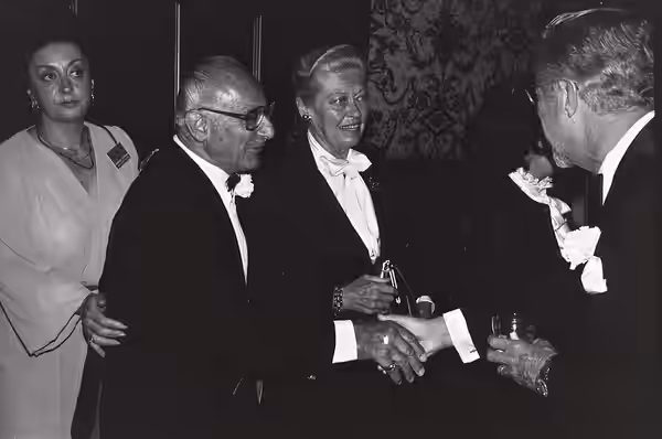 Fritz Feld and wife Virginia Christine at the National Film Society convention, May 1979. NOTE: Permission granted to copy, publish, broadcast or post any of my