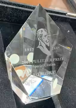 Ray Bradbury's Pulitzer Prize Special Citation (2007), housed at the Ray Bradbury Center (2024)