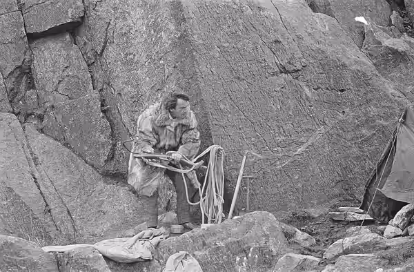 Filming episodes of The Abominable Snowmen for the Dr Who television series at Nant Ffrancon