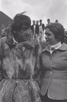 Filming episodes of The Abominable Snowmen for the Dr Who television series at Nant Ffrancon