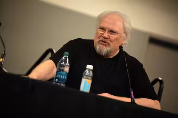 Colin Baker speaking at the 2014 Phoenix Comicon Fan Fest at the University of Phoenix Stadium in Glendale, Arizona. Please attribute to Gage Skidmore if used e