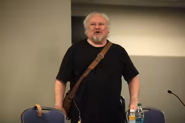 Colin Baker speaking at the 2014 Phoenix Comicon Fan Fest at the University of Phoenix Stadium in Glendale, Arizona. Please attribute to Gage Skidmore if used e