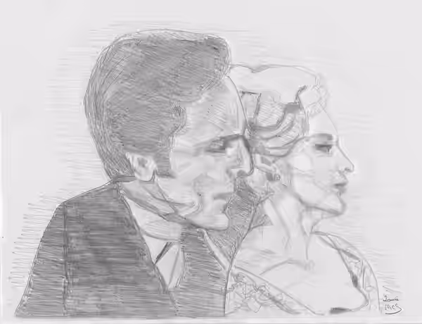 Eric Porter et Nyree Dawn Porter (Soames et Irene Forsyte) La dynastie des Forsyte - 1967 par Marie-Christine SAGLIER-GALLICHER OEUVRE PERSONNELLE 2006