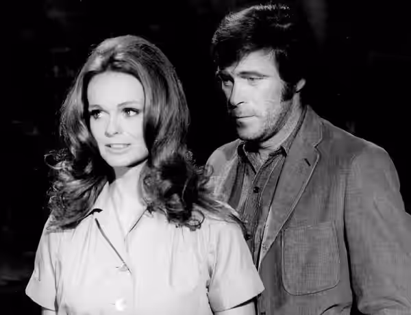 Photo of Lynda Day George with husband Christopher George who was a guest star on Mission:Impossible in 1971.