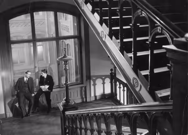 A scene from the film "Hets" (TormentAlf Kjellin and Stig Järrel, 1944.