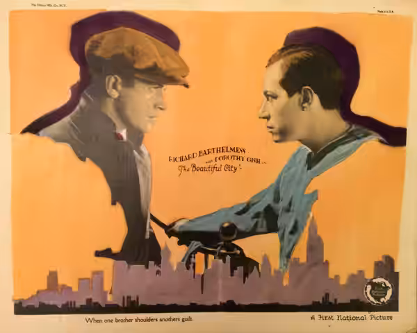 Lobby card for the film The Beautiful City (1925).