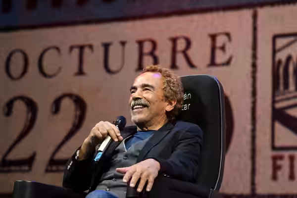 Tribute to actor Damián Alcázar with the presentation of his seat at the International Film Festival in Morelia, Michoacán, Mexico, 2022.