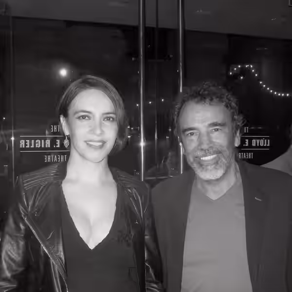 Award-winning actors Yadira Pascault Orozco (Passed You On Pico) and Damián Alcázar (Narcos) at the Guadalajara Film Festival held in Los Angeles in 2018. Photo