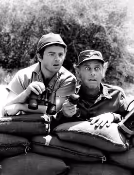 Photo of Gary Burghoff and McLean Stevenson from the television program MAS*H. (1972)