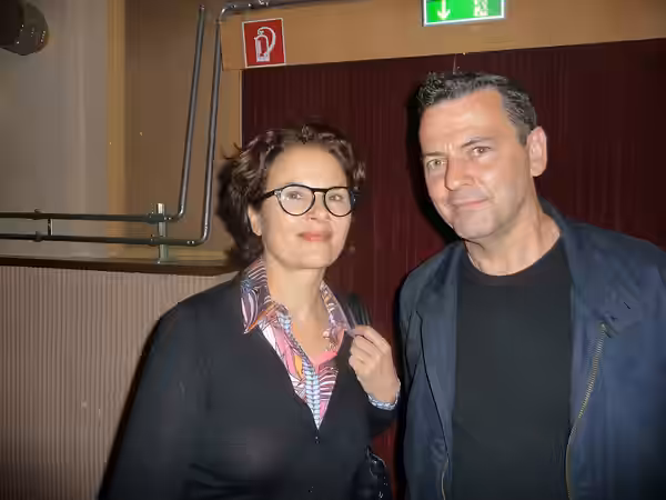 Barbara Auer (l.) und Christian Petzold 2018 in Görlitz bei der Vorstellung des Films "Transit"