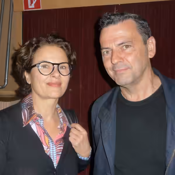 Barbara Auer (l.) und Christian Petzold 2018 in Görlitz bei der Vorstellung des Films "Transit"
