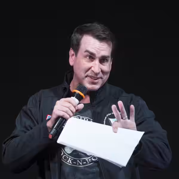 Comedian Rob Riggle, performs at a USO show in Vicenza, Italy, Dec. 7, 2014. (DOD photo by D. Myles Cullen/Released)