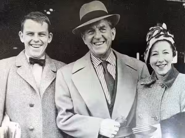 Stanley Holloway Violet Holloway and Julian Holloway arriving at an American airport