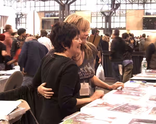 Actresses Joyce DeWitt and Priscilla Barnes at the New York Comic Convention in Manhattan, October 10, 2010. Photo by Luigi Novi. This photo may be used, modifi