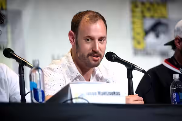 Evan Goldberg speaking at the 2016 San Diego Comic Con International, for "Preacher", at the San Diego Convention Center in San Diego, California. Please attrib