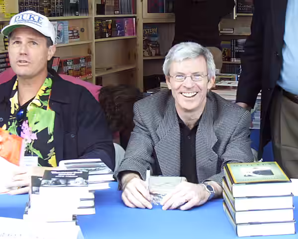 Robert Crais and Mark Coggins at the Mystery Bookstore booth at Los Angeles Times Festival of BooksCrais and Coggins (2006)