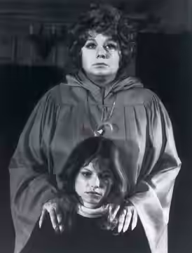 Publicity still of actresses Shelley Winters and Kay Lenz in the 1978 TV movie, The Initiation of Sarah.