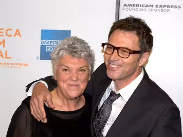 Tyne Daly and her brother Tim Daly at the 2009 Tribeca Film Festival premiere of PoliWood Photographer's blog post about the event at which this portrait was ta