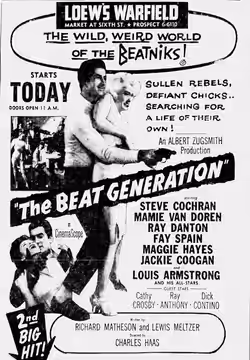 Theatre advertisement for the film, The Beat Generation, 2 July, 1959.