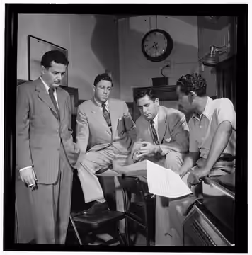Gottlieb, William P., 1917-, photographer. [Portrait of Billy Eckstine and Nelson Riddle, New York, N.Y., between 1946 and 1948] 1 negative : b&amp;w ; 2 1/4 x 