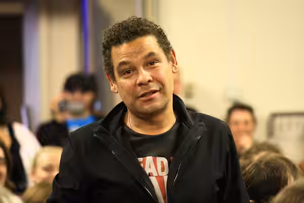 Craig Charles aka Dave Lister from Red Dwarf at Dimension Jump XV, Birmingham UK. Giving his best nonplussed face. (2009)